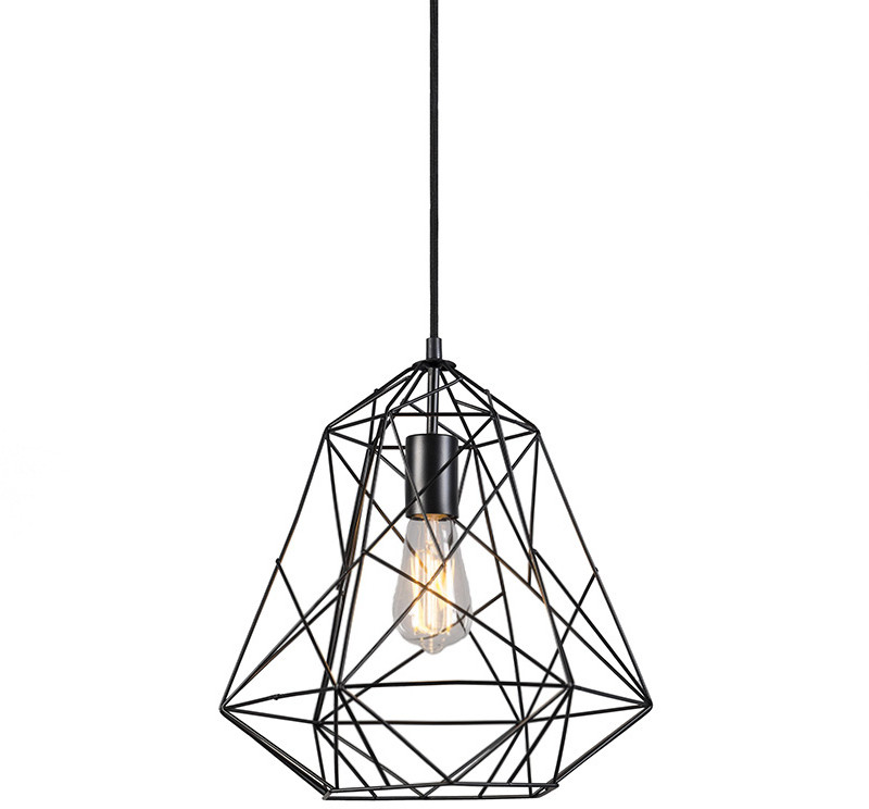 QAZQA Przemysłowa lampa wisząca czarna - Framework Basic