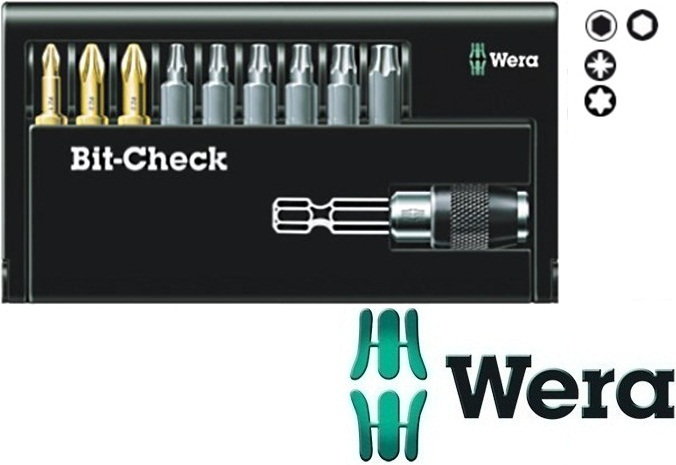 Wera bity PZ/Torx z uniwersalnym uchwytem, szybkomocujący w zestawie Bit-Chesck (5134200001)