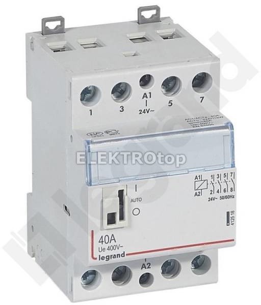 Legrand STYCZNIK MODUŁOWY SM 340 40A 24V 4NO Z MANIPULATOREM 412518