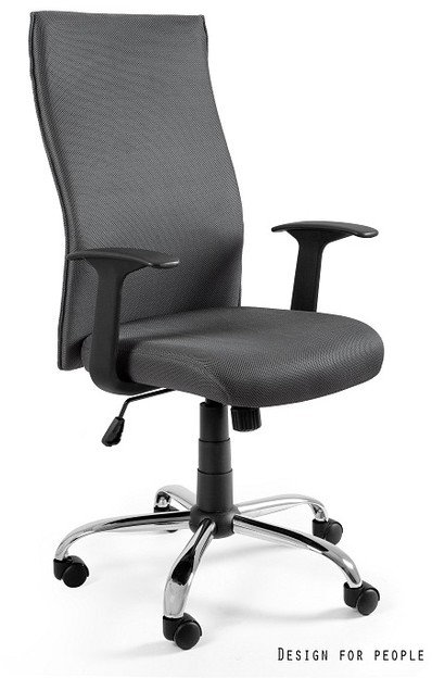 Unique Fotel biurowy BLACK ON BLACK szary (W-93A-8)