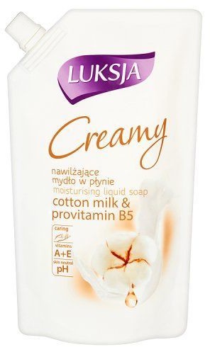 Cussons Nawilżające mydło w płynie Luksja Creamy Cotton Milk & Provitamin B5 opakowanie uzupełniające 400 ml