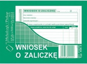Michalczyk&Prokop Druk Wniosek o Zaliczkę A6 408-5 MP072