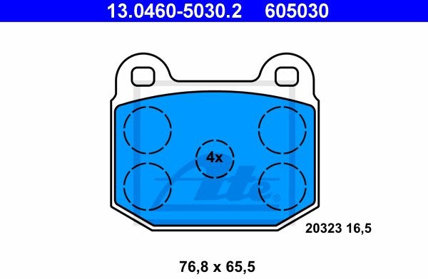ATE KLOCKI HAM 13.0460-5030.2 OPEL KADETT C 1.6S 77-79 13.0460-5030.2
