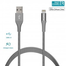 PURO Braided Cable - Kabel MFi z Lightning + klips + Aluminum Connector 1m (Space Gray) 10_7498