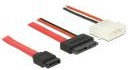 Delock Slim SATA 13pin - SATA 7pin +2pin Molex 0.50m 84790