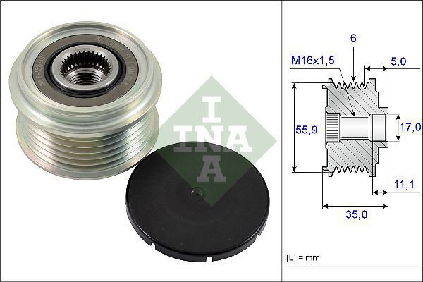 INA Alternator - sprzęgło jednokierunkowe 535 0222 10