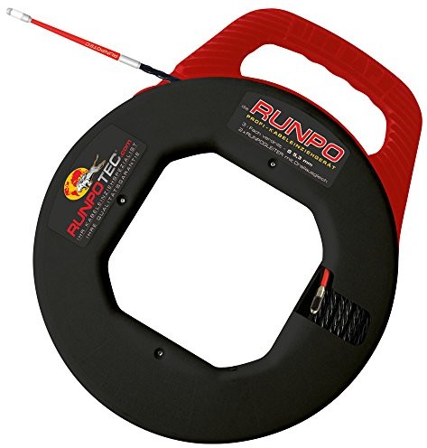 Runpotec Runpo 10014 linka do wciągania kabli, pleciona, 5,3 mm, 30 m, w zestawie z kasetą 756910