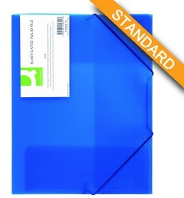 Q-Connect PBS Teczka z gumką na rogach 400 mic wykonana z PP transparentna niebieska