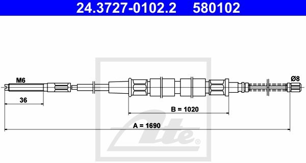 ATE LINKA HAM 24.3727-0102.2 VW SCIROCCO 1.1 50KM 74-79 24.3727-0102.2