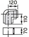 Vaillant Kolano 87° koncentryczne 80/125 mm, PP kolano do komina kod 303210