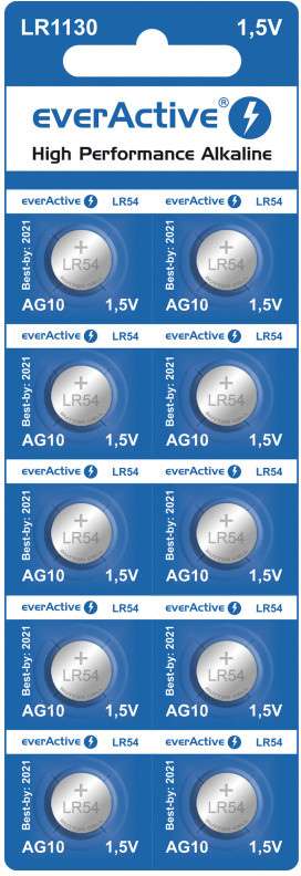 EverActive 10x Baterie alkaliczna mini G10 LR1130 LR54 EVAG10