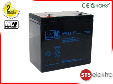 MW Power Akumulator AGM MW 55-12 12V 55Ah M6