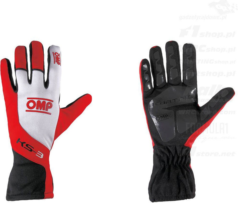 OMP Racing Rękawice KS-3 czerwono - białe
