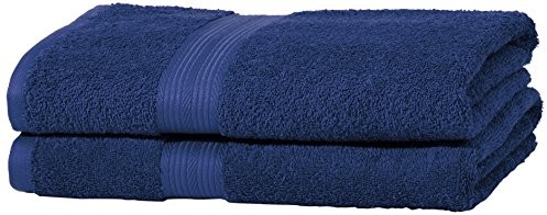AmazonBasics Zestaw ręczników kąpielowych odpornych na blaknięcie, 2 sztuki, królewski błękit ABFR-2 pk Bath/ABFR-RBB