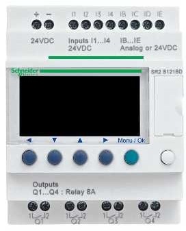 Schneider Electric przekaźnik inteligentne kompaktowy, 4 gniazda we/wy, 12 E S, wyjście 8 A przekaźnik prądowy sr2b121b Thermo, 24 V AC