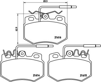 BREMBO Zestaw klocków hamulcowych, hamulce tarczowe P 61 041