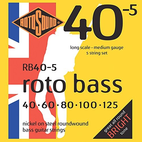 Rotosound Na drut bas okrągły nośnik rotos górne Nickel struny 40 60 80 100 125 RB40.5