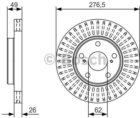 BOSCH Tarcza hamulcowa przednia, 0 986 479 A62  0986479A62