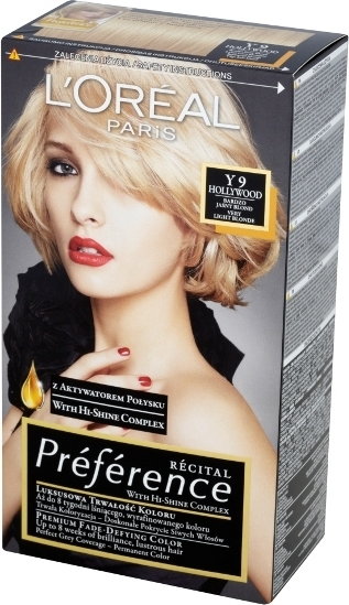 Loreal Recital Preference Y 9 Hollywood Bardzo Jasny Blond