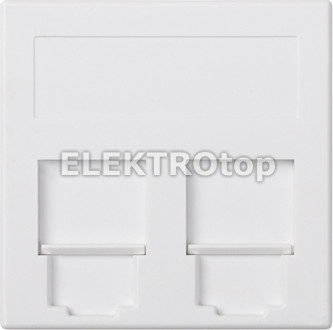 Kontakt Simon 50000089-030 Płytka S500, 2x RJ z osłonami uniwersalna; czysta bie