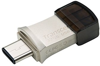 Transcend TS16GJF890S JetFlash 890 OTG pamięć USB 3.1, złącze typu C, kolor srebrny, czarny, szary 32 GB TS32GJF890S