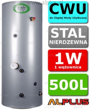 Joule Bojler Cyclone 500L 1-wężownica 1W nierdzewka wymiennik podgrzewacz CWU Wy
