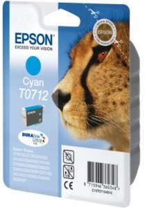 Epson oryginalny ink blistr z ochroną, C13T07124022, cyan, 5,5ml, D78, DX4000, DX4050, DX5000, DX5050, DX6000, DX605 C13T07124022