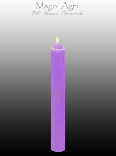 Magoi Agni Fioletowa świeca z wosku 9x1,2cm drim08