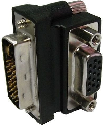 Delock Adapter VGA(15F)->DVI-I(M)(24+5) DUAL LINK KĄTOWY 90 65172