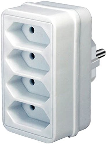 Brennenstuhl Adapter wtyczka Euro 4-krotnie Biały, 1508040 biały 1508040