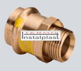 Viega Nypel 22 x 1/2 GZ brąz, PROFIPRESS G do instalacji gazowych 346164