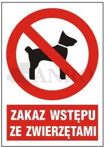 ANRO Zakaz wstępu ze zwierzętami