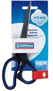 Biella Nożyczki biurowe DONAU SOFT-GRIP 16,5 cm niebiesko-czarne DN147