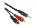 PremiumCord Kabel Audio 3.5mm Jack - 2x Cinch, 2 m, Czarny kjackcin