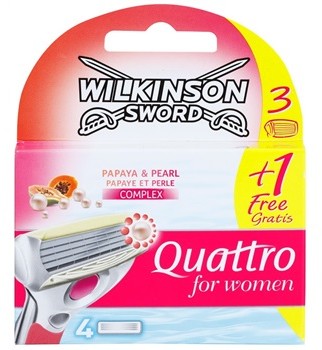Wilkinson Sword Quattro for Women Papaya & Pearl zapasowe ostrza Complex 3 + 1 Ks