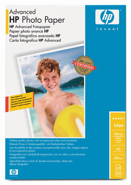 HP Papier Advanced Papier fotograficzny błyszczący, 250 g/m2, A3/297 x 420 mm, 20 (Q86 (Q8697A)