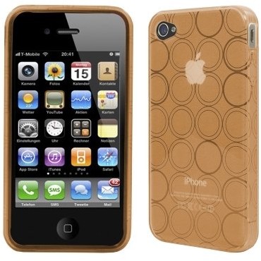 APPLE Logotrans Circle Series Silikon Schutzhülle für iPhone 4 orange