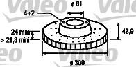 VALEO tarcza hamulcowa x1 przod 197241  197241