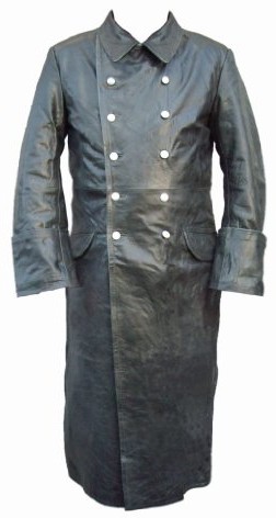 Mil-Tec płaszcz oficerski ze skóry, kolor czarny, czarny 83