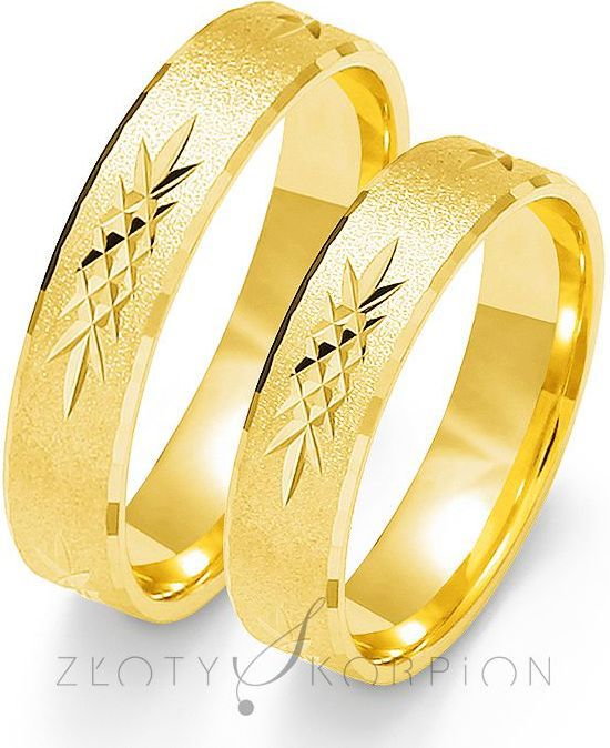 Złoty Skorpion Obrączki ślubne - wzór Au-O117