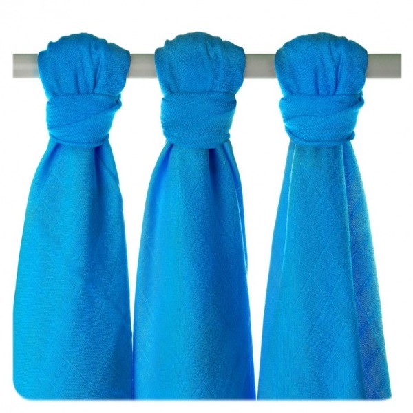 Kikko /Xkko Pieluchy bambusowe 70x70 cm Cyan XKKO 3 szt. - Cyan