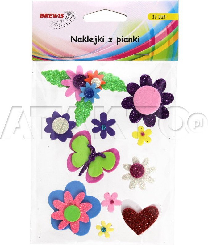 Brewis Nalepka pianka Kwiatki/brokat PVC102 (11) VB8338