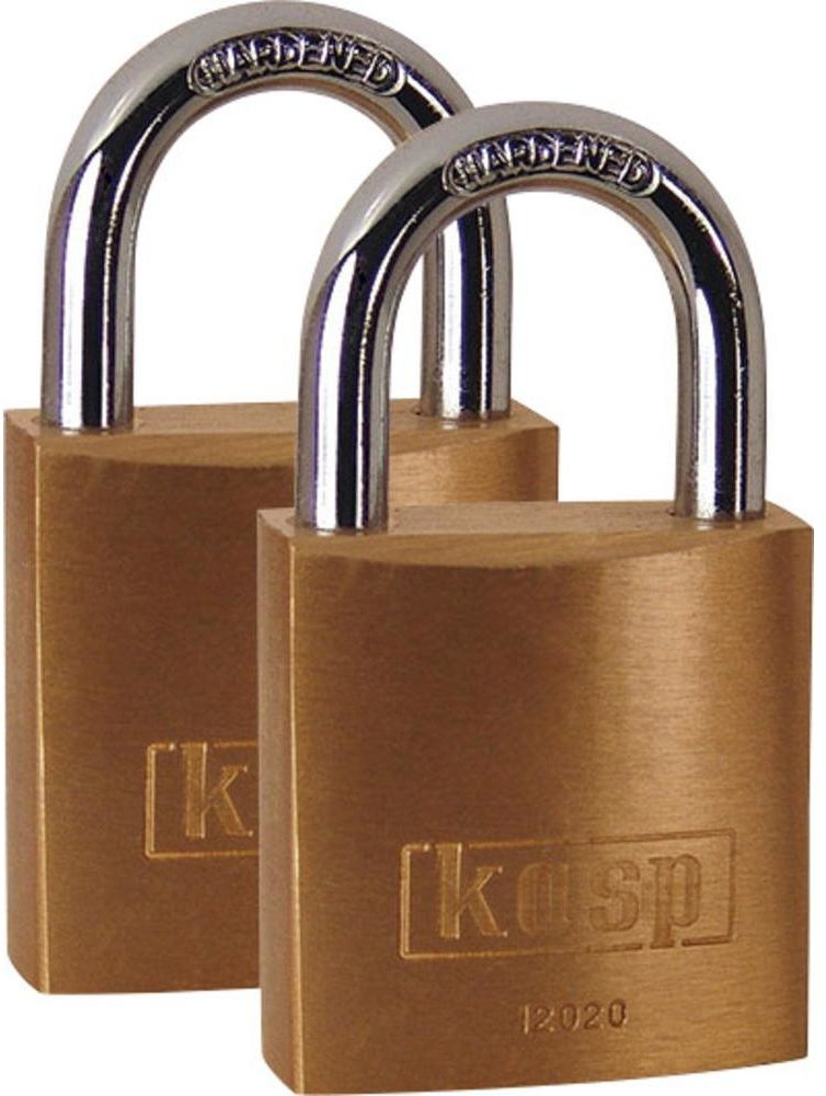 Kasp Kłódka K12020D2 z zamkiem kluczykowym 20 mm Złoto-żółty