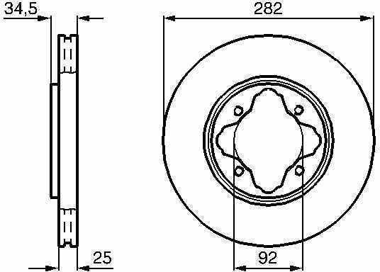 BOSCH TARCZA HAMULCOWA BD552 HONDA ACCORD IV/V 0 986 478 634