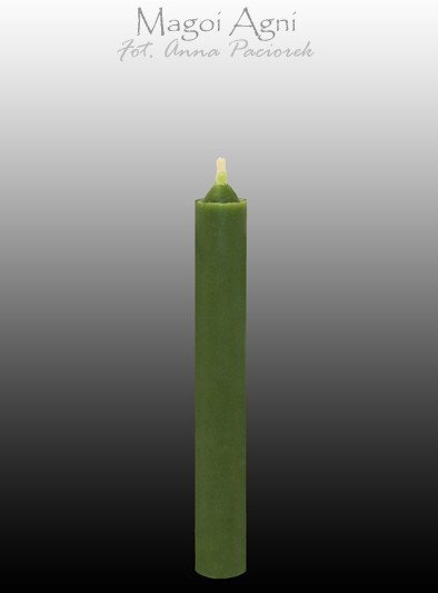 Magoi Agni Zielona świeca z wosku 9x1,2cm drim12