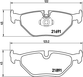 BREMBO Zestaw klocków hamulcowych, hamulce tarczowe P 06 023