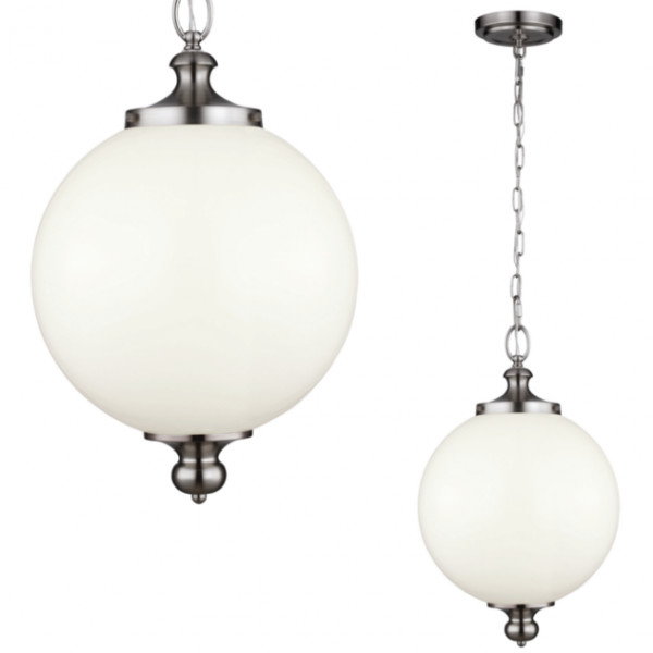 Elstead Lighting LAMPA wisząca FE/PARKMAN/PL BS FEISS metalowa OPRAWA Zwis kula stal szcz