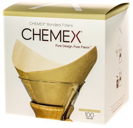 Chemex filtry papierowe kwadratowe - Brązowe - 6, 8, 10 filiżanek FSU-100