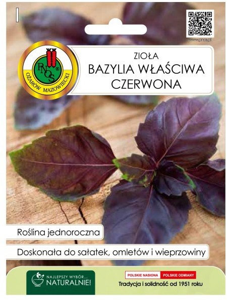 Nasiona bazylia właściwa czerwona 0 3 g
