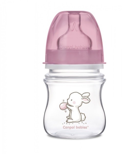 Canpol babies Butelka Szerokootworowa Canpol Easystart Little Cutie Róż 120 Ml